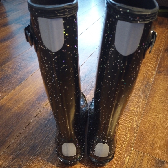 Hunter Big Kids Original Giant Multi Color Glitter Rain Boots Size 4 - Picture 3 of 7